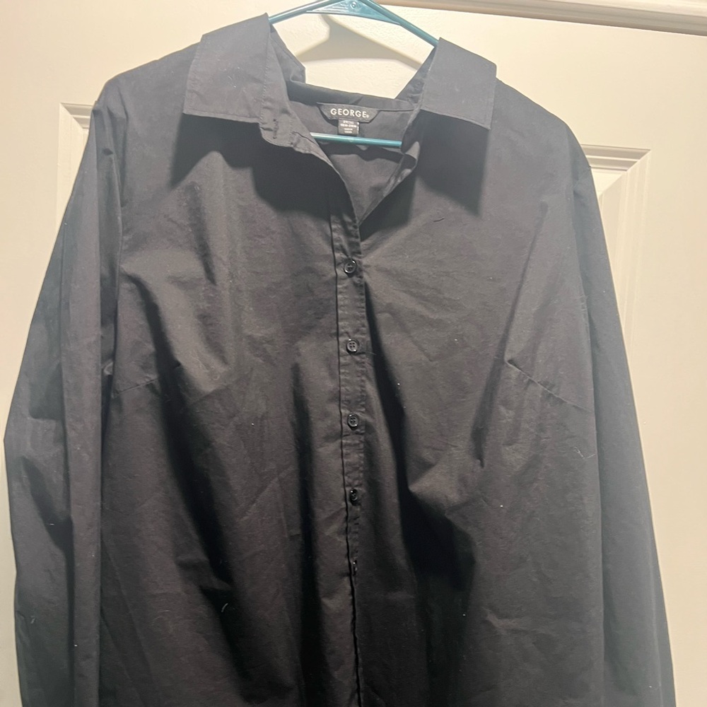 George Women Classic Black Dress Shirt